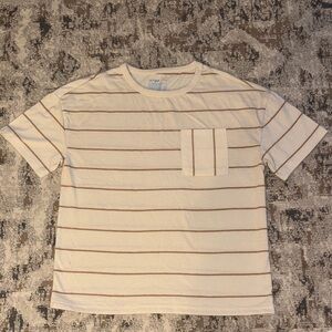 3 for $15 Cat & Jack cream striped tee size 10/12